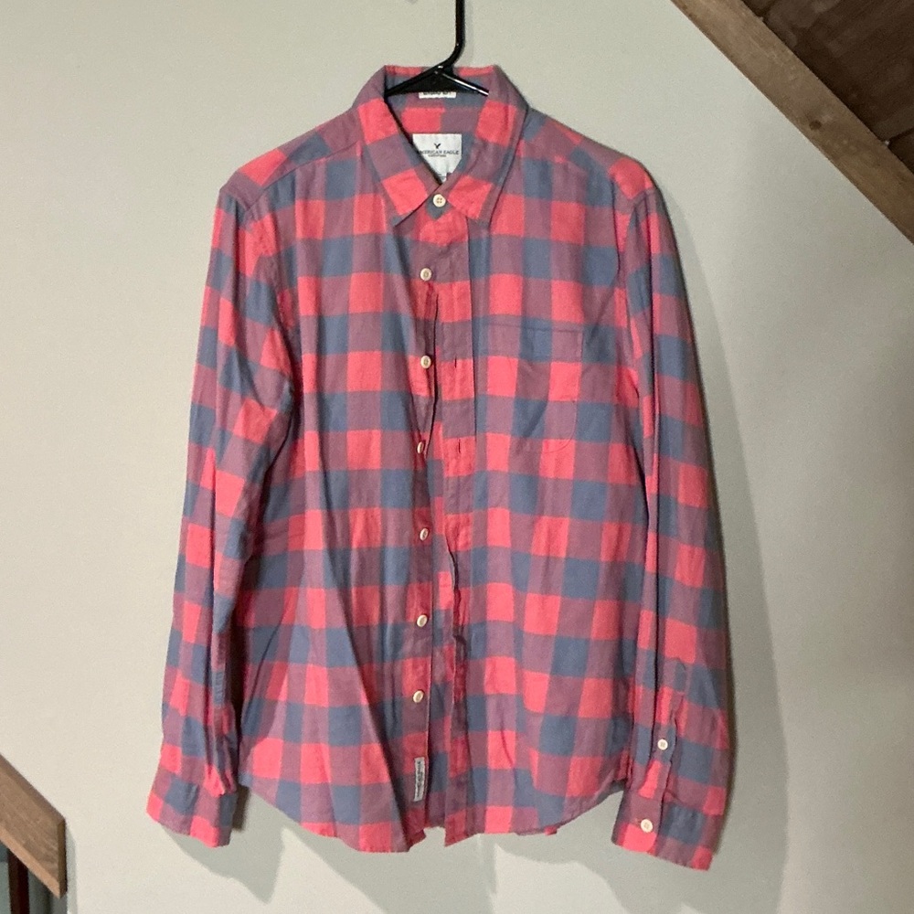 American Eagle Outfitters Red and Blue Checkered Shirt